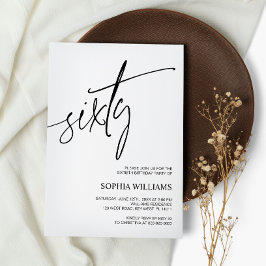 60.º Convite de aniversário minimalista