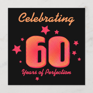 60 anos de convite de aniversário personalizado d