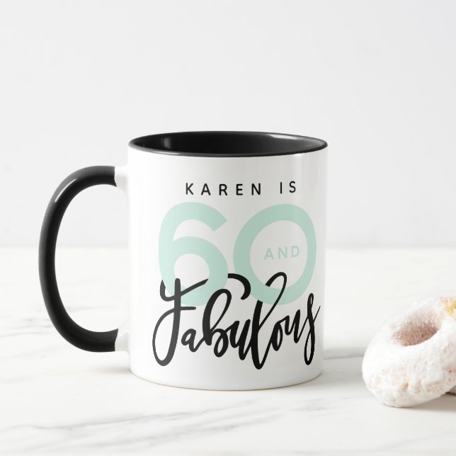 60 anos e caneca de aniversário fabulosa (Com Donut)