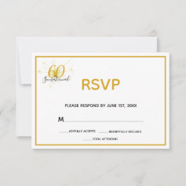 60 e 60ª placa RSVP de Aniversário SENSACIONAL