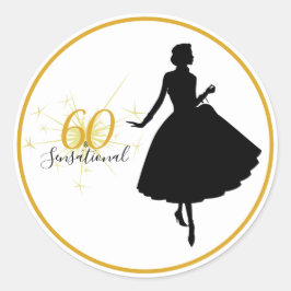 60 e 60.º adesivo de presente de aniversário SENSA