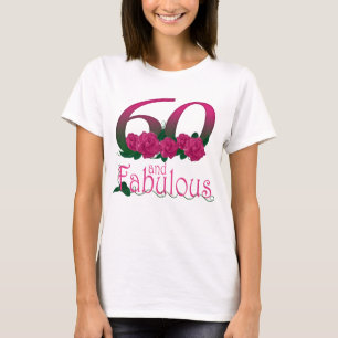 60 e 60th t-shirt fabuloso da flor do aniversário
