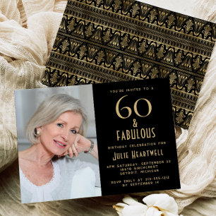 60 e Fabuloso Convite de Aniversário de 60 anos