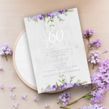 60 & fabulous Floral Watercolor Purple Shades