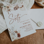60.o Convite de Aniversário Boho Pampas<br><div class="desc">Os convites de Boho Aniversário são a forma perfeita de anunciar o seu aniversário aos seus convidados. Cada convite de aniversário apresenta designs florais intrincados e uma bela tipografia em cores neutras, incluindo terracota, bege e tons de terra. Impresso em estoques de cartolina de alta qualidade, eles certamente impressionarão seus...</div>