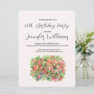 60.o Convite de aniversário para cheio de Rosas ve