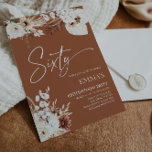 60.o Convite de aniversário Terracotta Boho Pampas<br><div class="desc">Os convites de aniversário de Terracotta são a forma perfeita de anunciar o seu aniversário aos seus convidados. Cada convite de aniversário apresenta designs florais intrincados e uma bela tipografia em cores neutras, incluindo terracota, bege e tons de terra. Impresso em estoques de cartolina de alta qualidade, eles certamente impressionarão...</div>
