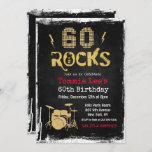 60 Rocks Rockstar Guitar 60º Convite de Aniversári<br><div class="desc">60 Rocks Rockstar Electric Guitar Metal Metallic Silver Glitter Surpresa 60º Convite de Aniversário</div>