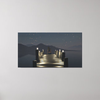 60" x 40" Canvas Art with "Dockside" image