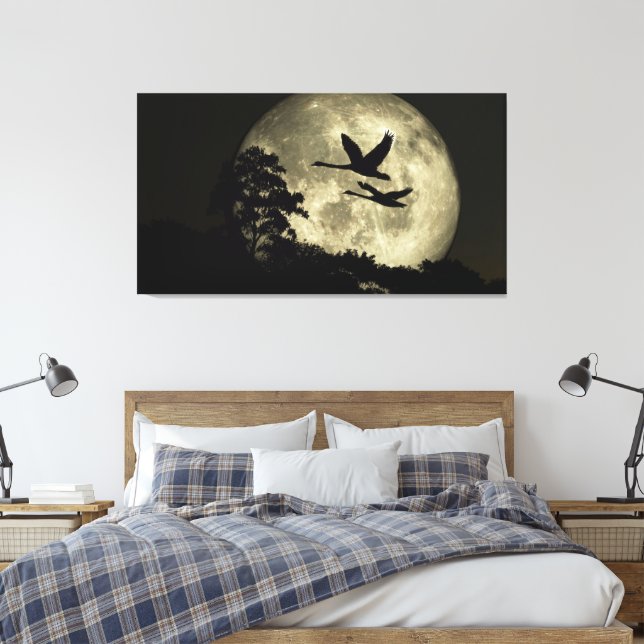 60 x 40 Canvas Art with "Swans in the Moon" image (Insitu(Quarto))