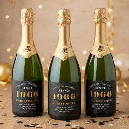 60th Birthday Born 1966 Add Name Black Gold