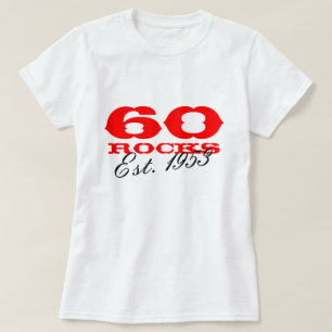 60th Camiseta   do aniversário 60 rochas Est. ano