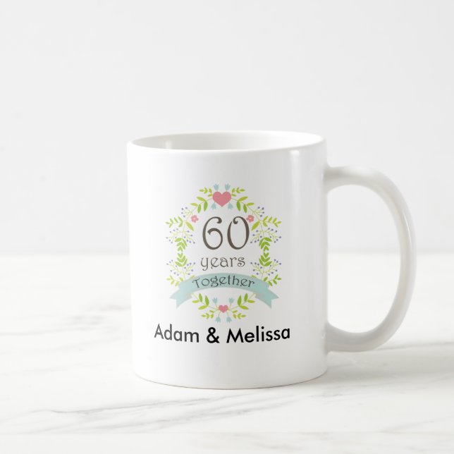 60th Caneca personalizada do aniversário de (Direita)