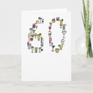 60th cartão de aniversário, cocktail