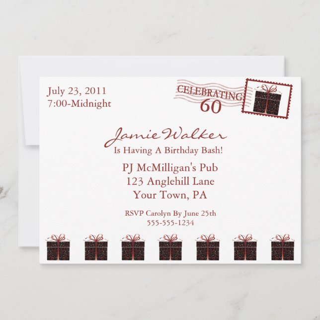 60th convite de aniversário original (Frente)