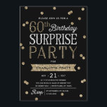 60th Convite de festas da surpresa dos confetes do<br><div class="desc">Este convite de festas da surpresa do aniversário do chique e do na moda 60th caracteriza um tema cor-de-rosa dos confetes do brilho do ouro do falso elegante com tipografia moderna. Personalize a cor do fundo à cor do tema do evento do fósforo. Para um convite ainda mais memorável selecione...</div>