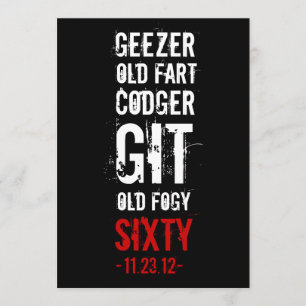60th Convite do Geezer da festa de aniversário
