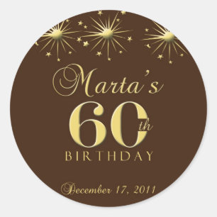 60th Etiquetas do aniversário