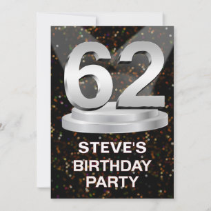 62º Convite de aniversário Adicionar um Nome