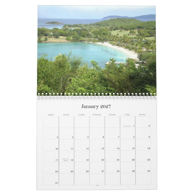 636, calendário das caraíbas de 2009 praias (Jan 2027)