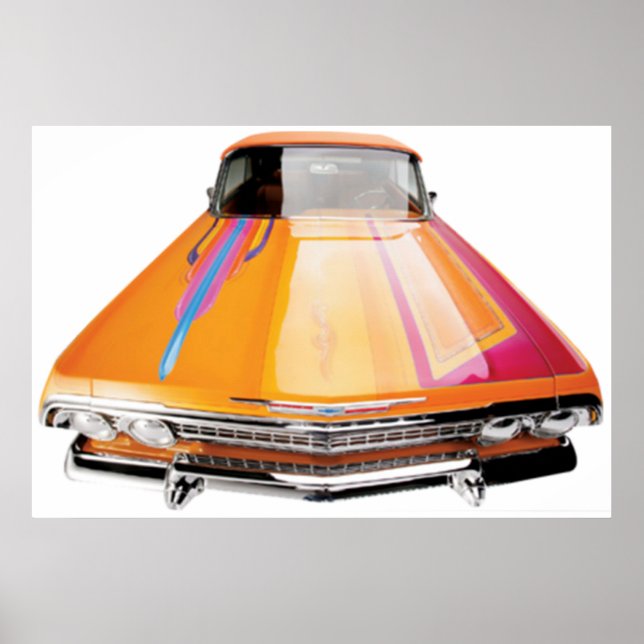 63 Chevy Impala Convertable Lowrider Poster (Frente)