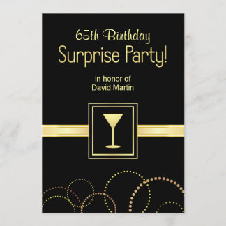 65º aniversário Convites de festas surpresa - Pret