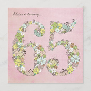 65.º Convite Personalizado de Blooms Rosa de Festa