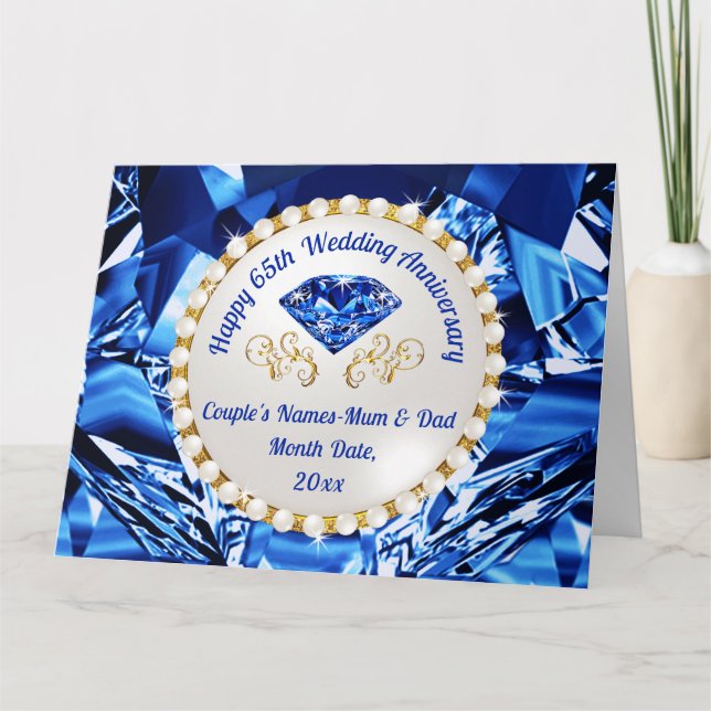 65.o Cartão de Aniversário de Casamento para Mães  (Frente)