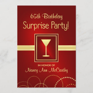 65th Convites de festas da surpresa do aniversário