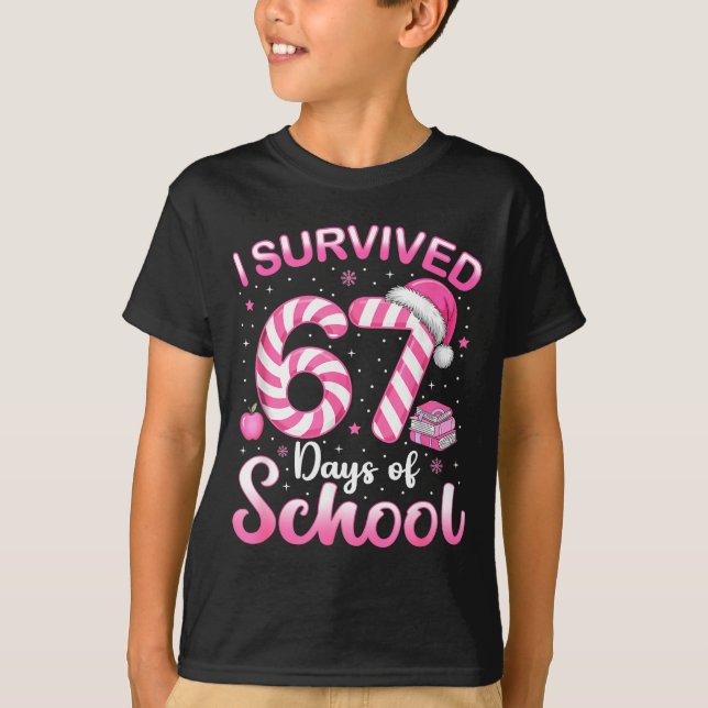 67 Camisa de Natal Professor Crianças Eu Sobrevivi (Frente)