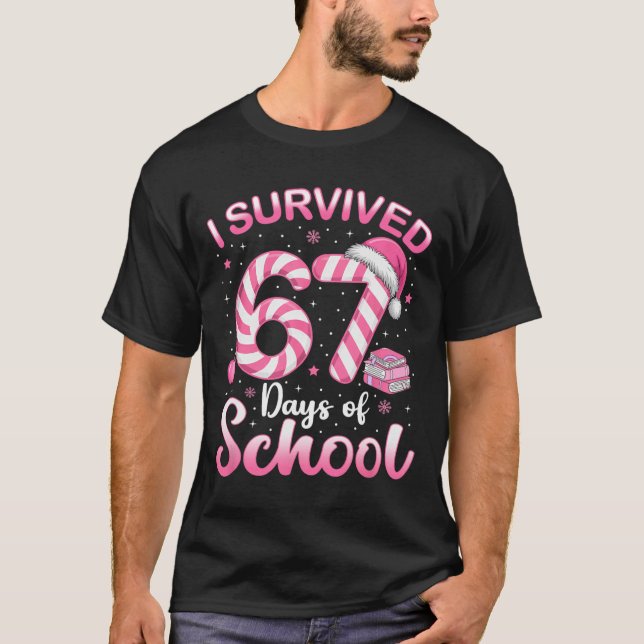 67 Camisa de Natal Professor Crianças Eu Sobrevivi (Frente)