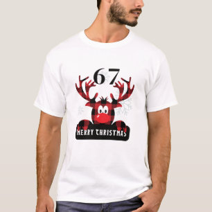 67 Camiseta de Natal Xadrez Rena Six Seven Meme