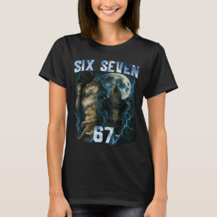 67 Camiseta Gráfica Divertida Meme Lobo Alpha Humo