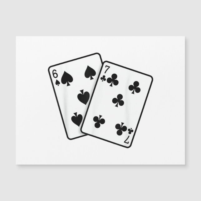67 Cartas de Baralho Meme Divertido Seis Sete (Frente)