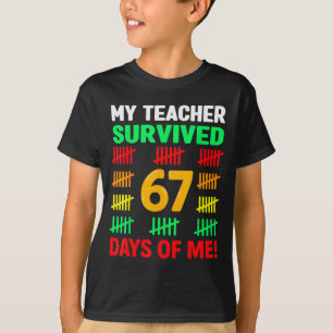 67 Dias De Escola Crianças 67 Camiseta Meninos 6 7