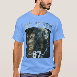 67 Lobo Alfa Meme Camiseta Gráfica Divertida Seis