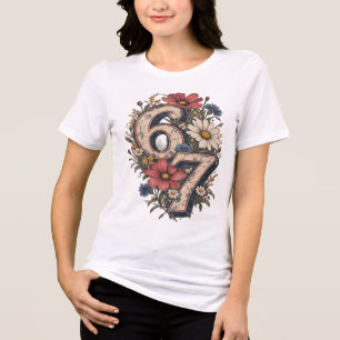 67 Meme Camiseta Feminina Six Seven Engraçado 6-