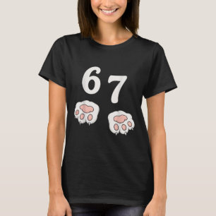 67 Meme Seis Sete 6 7 Camisa Meme Gato Engraçado 6
