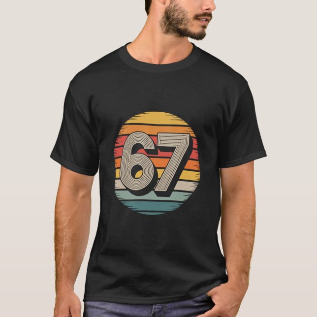 67 Meme Seis Sete 6 7 Camisa Meme Número Engraçado (Frente)