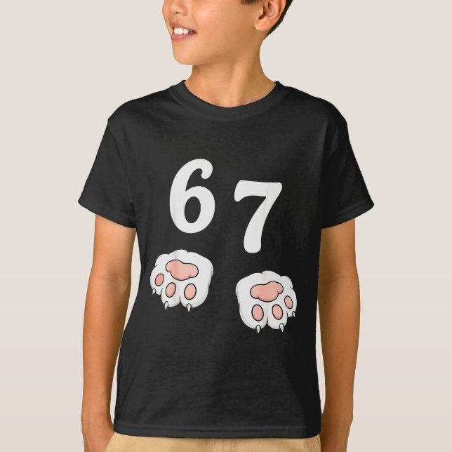 67 Meme Six Seven 6 7 Camisa Meme Gato Engraçado 6 (Frente)