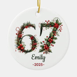 67 Presente de Natal, Personalizado 2025 Enfeite p