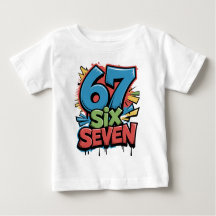 67 Six Seven Camiseta Gráfica Colorida de Pop Art