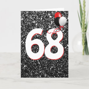 68.º Balões de Aniversário no Cartão Luminoso 