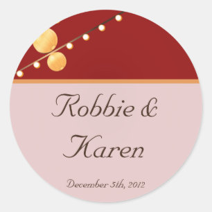 6 - 3" Favor Autocolantes Lanternas de Papel Moder