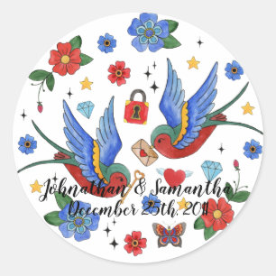 6 - 3" Favor Autocolantes Tatuagem Tradicional de