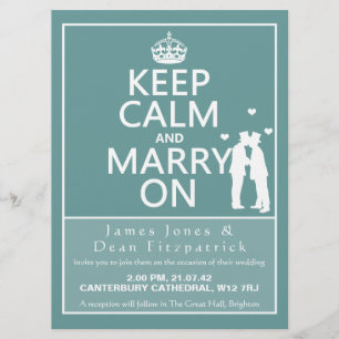 6,5" Manter Calmo e Casado no Convite para Casamen