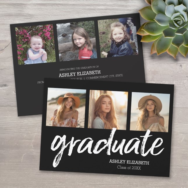 6 Anúncio de Graduação de Tendência de Foto (Custom Graduation Announcement)