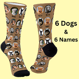 6 Cães, 6 Nomes, Foto Cão - Castanho Personalizado