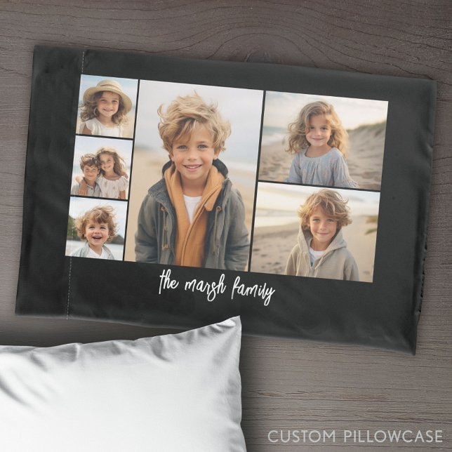 6 Colagem de fotos com fundo preto (Create Your Own Photo Collage Pillowcase)