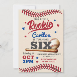 6 de Baseball Sexto Convite de Aniversário